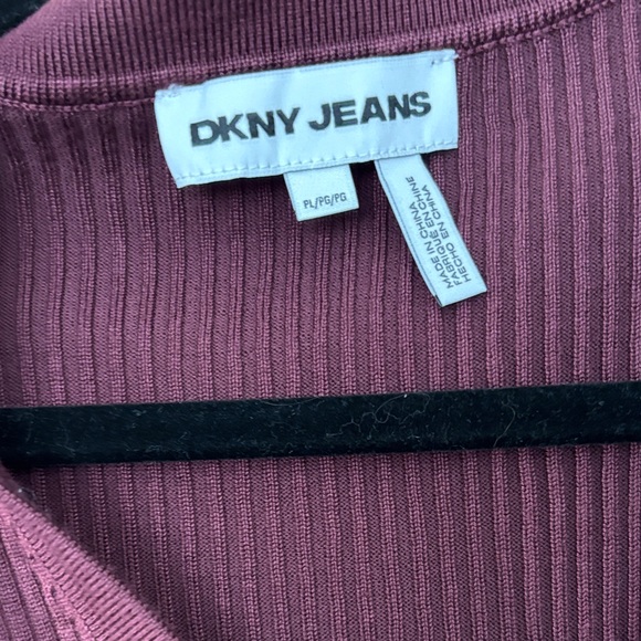 DKNY Ribbed Knit Top in Deep Mauve - Picture 2 of 3